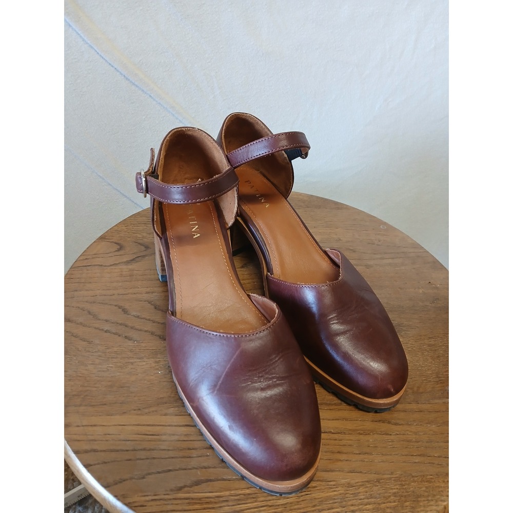 Patina Mary jane block heel size 9.5 red leather - Picture 5 of 8